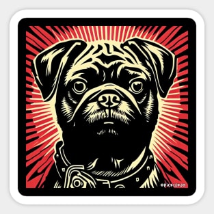 Pug Red & Black Pop Art Sticker